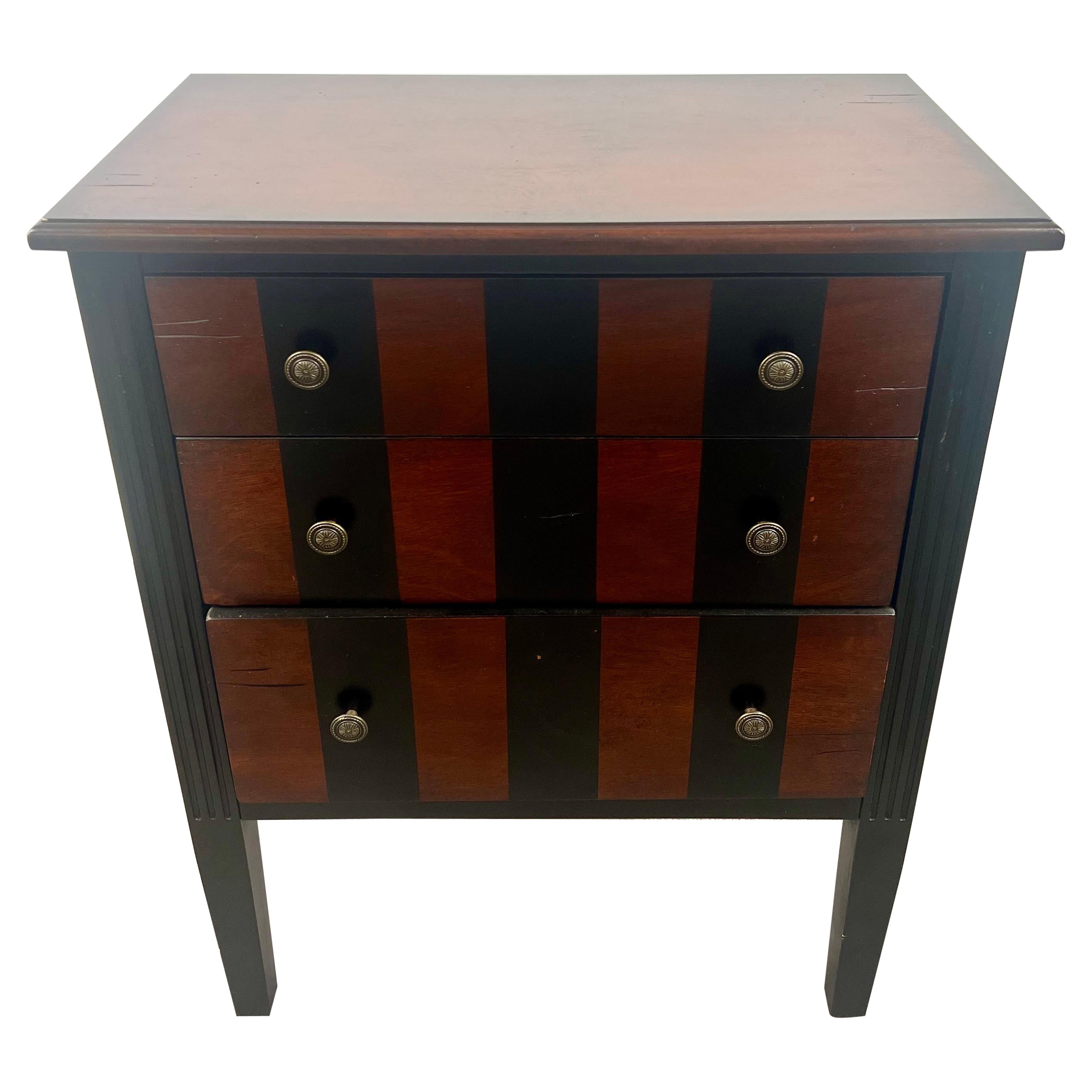 Art Deco Style Rosewood Three - Drawers Nightstand, End Table or Chest