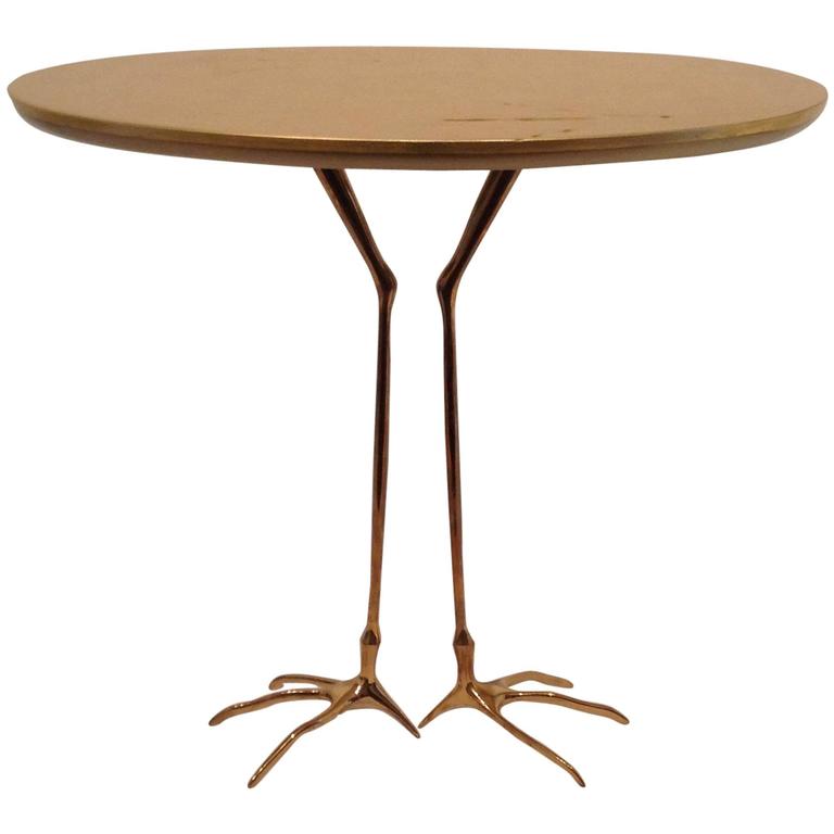 Traccia Table, 1939-1978 by Meret Oppenheim small table with bird feet