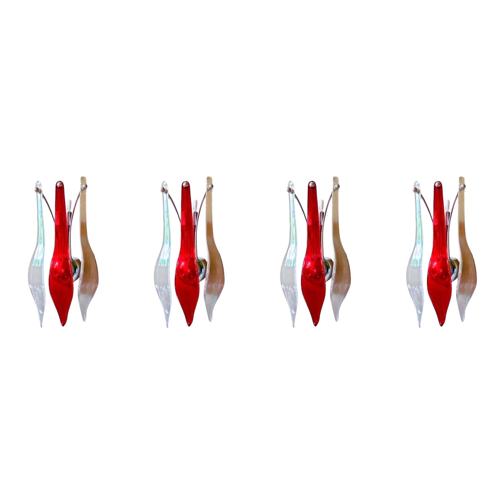 Large wall lighting Murano glass leave , Italy 2000