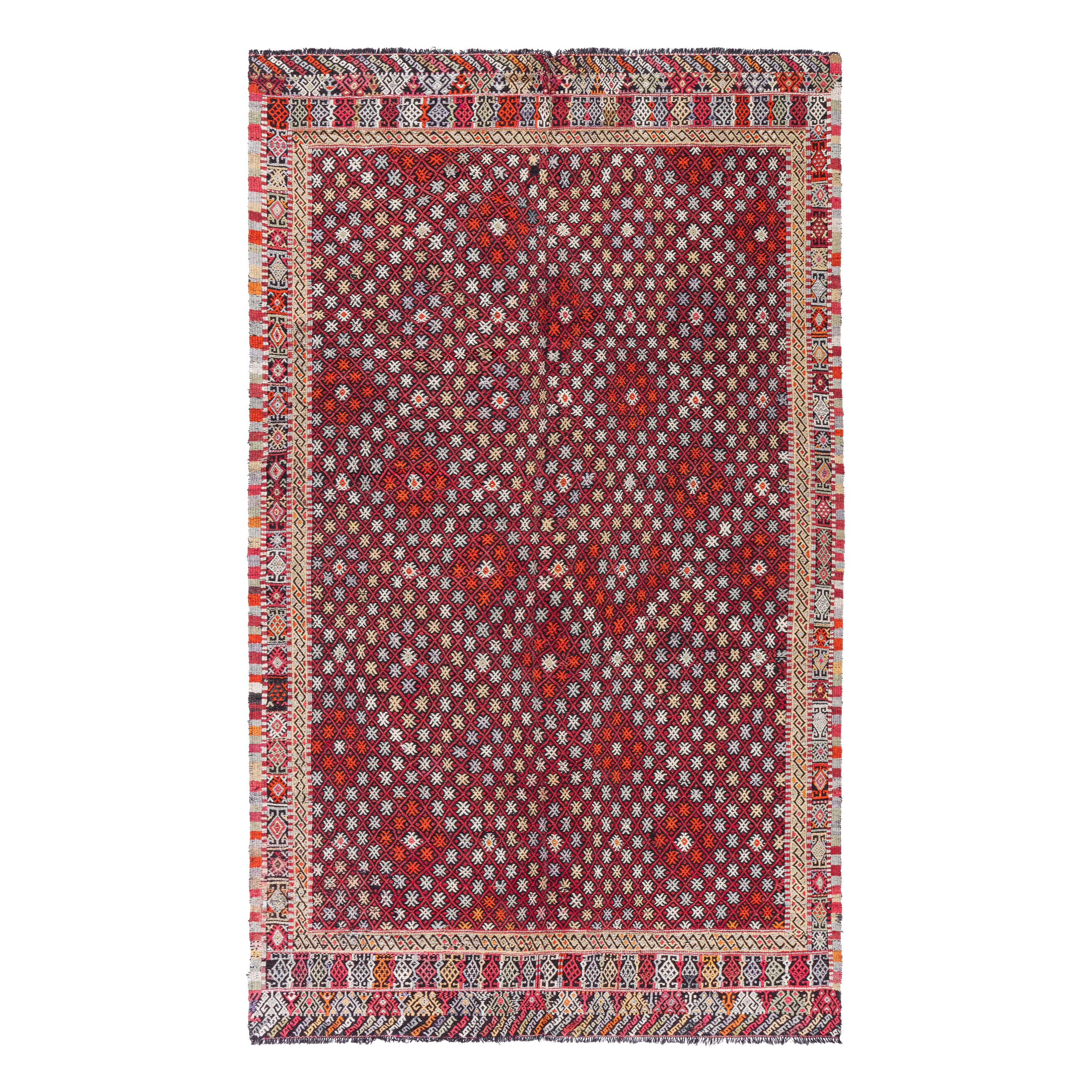Doris Leslie Blau Mid-20th Century Handmade Vintage Rag Rug For Sale