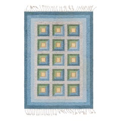 Doris Leslie Blau Vintage Swedish Flat Woven Rug by Alice Walleback