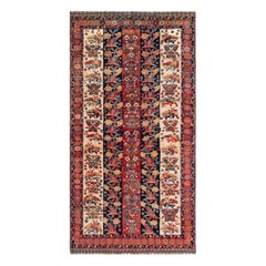 Doris Leslie Blau Antique Persian Shiraz Red Black Handmade Wool Rug