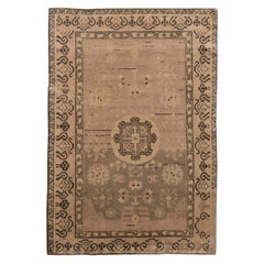 Doris Leslie Blau Midcentury Samarkand Brown Handwoven Wool Rug