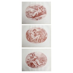 Set of 3 Antique Neo-Classical Bartolozzi Prints. 1907