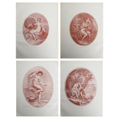 Set of 4 Antique Neo-Classical Bartolozzi Prints. 1907