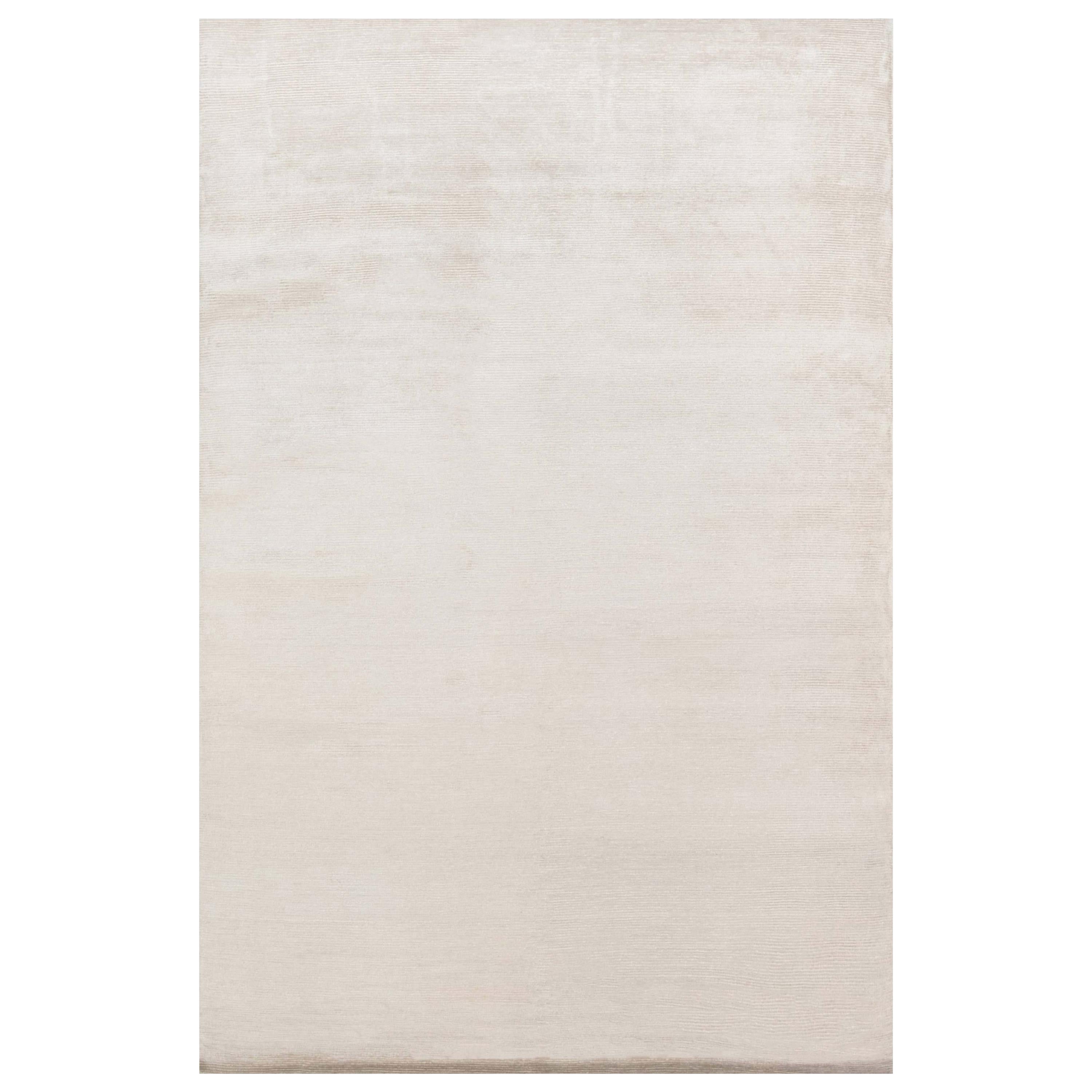 Contemporary Solid Beige Wool Rug by Doris Leslie Blau
