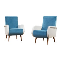 20th Century, Gio Ponti for Cassina Pair of Armchairs mod. 803