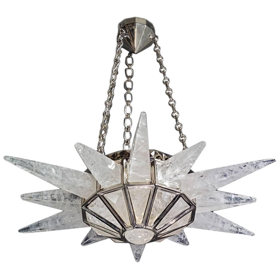 Rock Crystal Chandelier Sunshine II by Alexandre Vossion For Sale