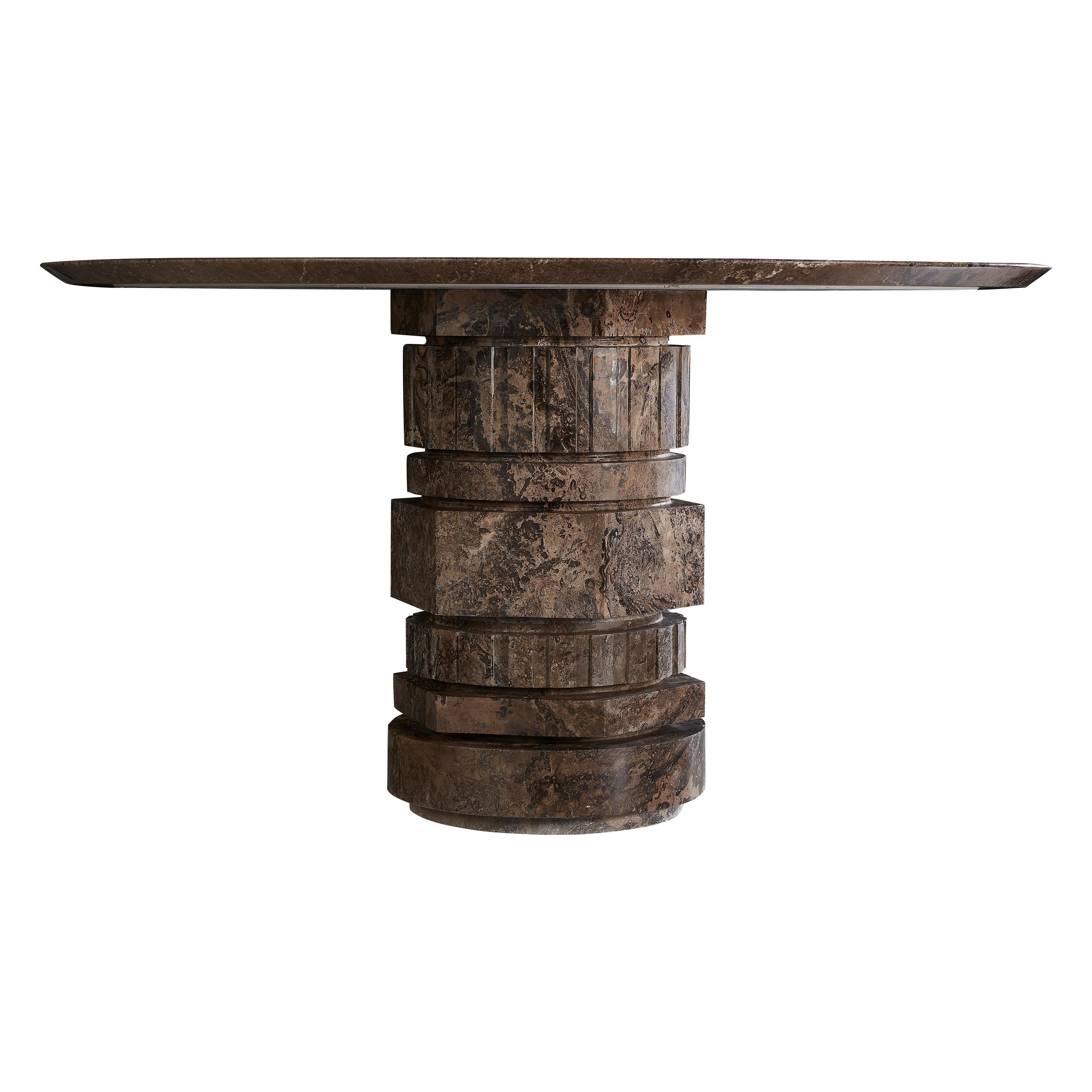 GAIA Round Dining Table Polished - Marble by Contemporary Design Works For Sale