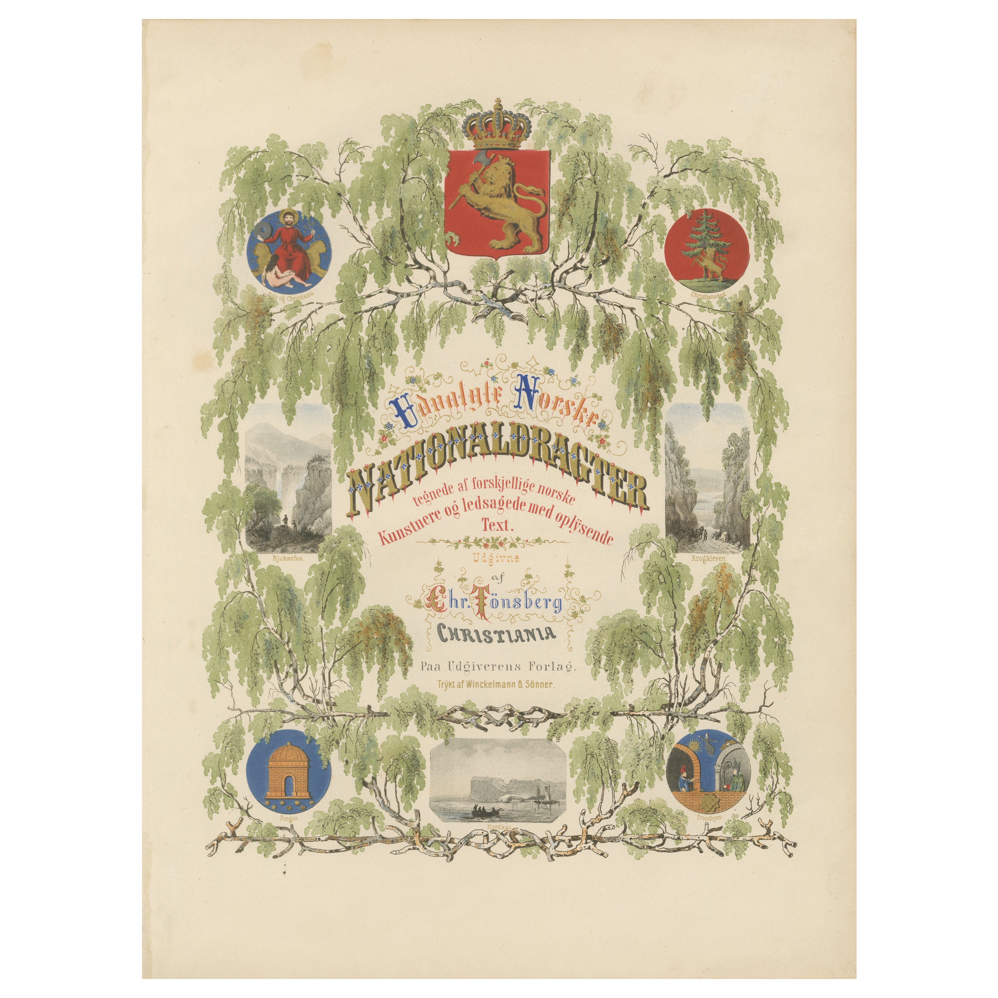 Decorative Frontispiece – Norwegian Regional Dress by Chr. Tønsberg For Sale