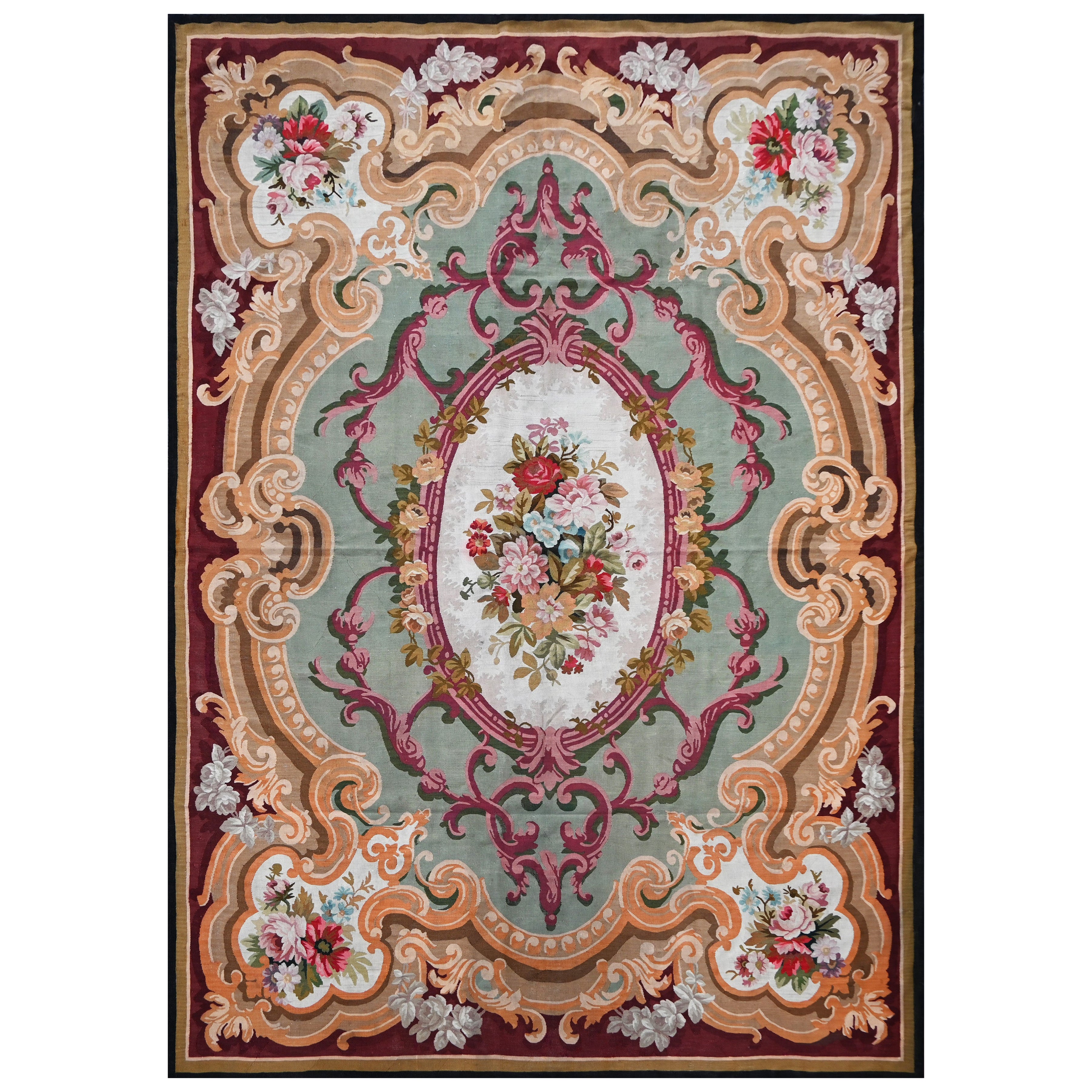 Mid-19th Century French Aubusson Manufactory Rug - Dim: 3m35x2m55 - N° 1532 For Sale