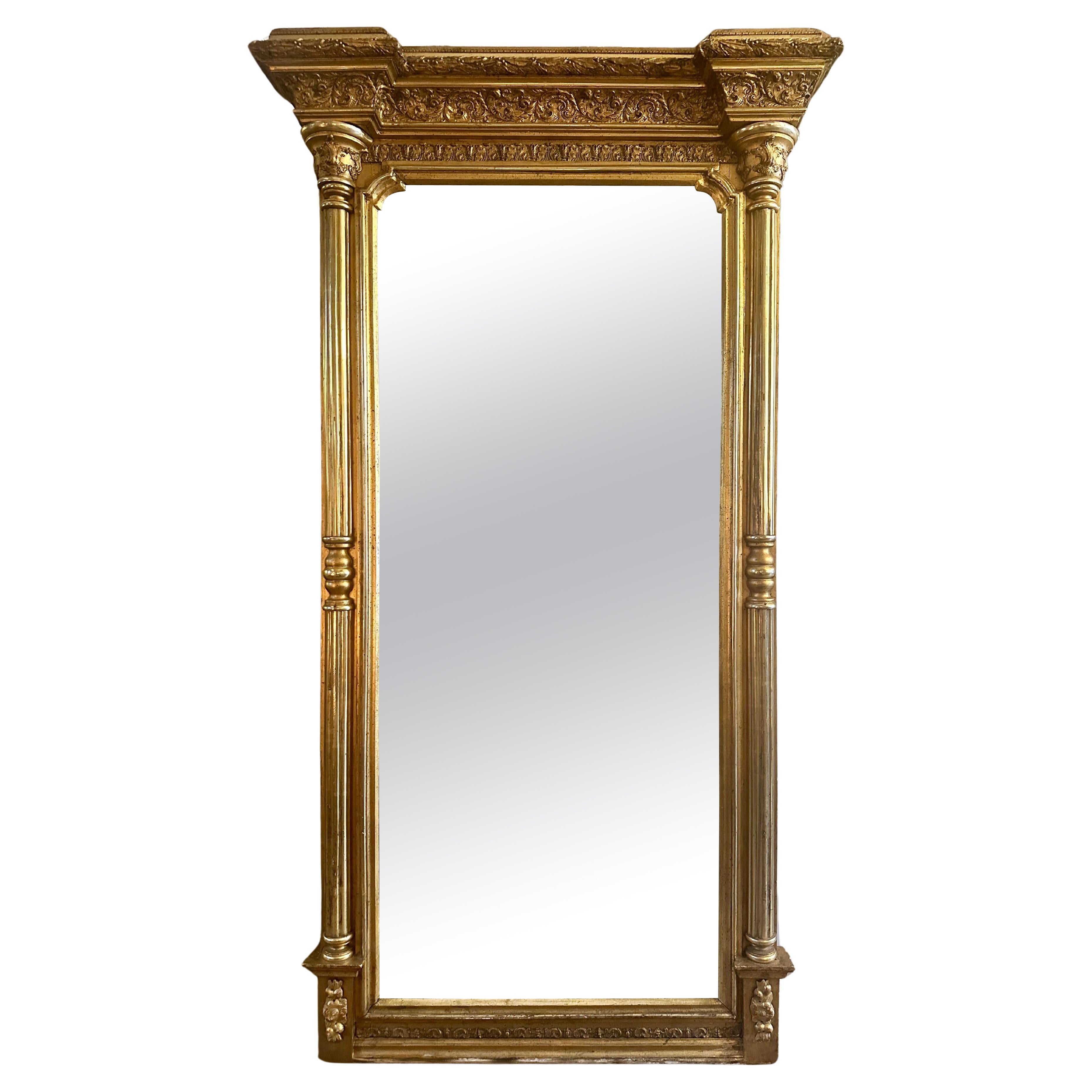 A Large English Regency Gilt  Pier Mirror For Sale