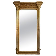 Antique A Large English Regency Gilt  Pier Mirror