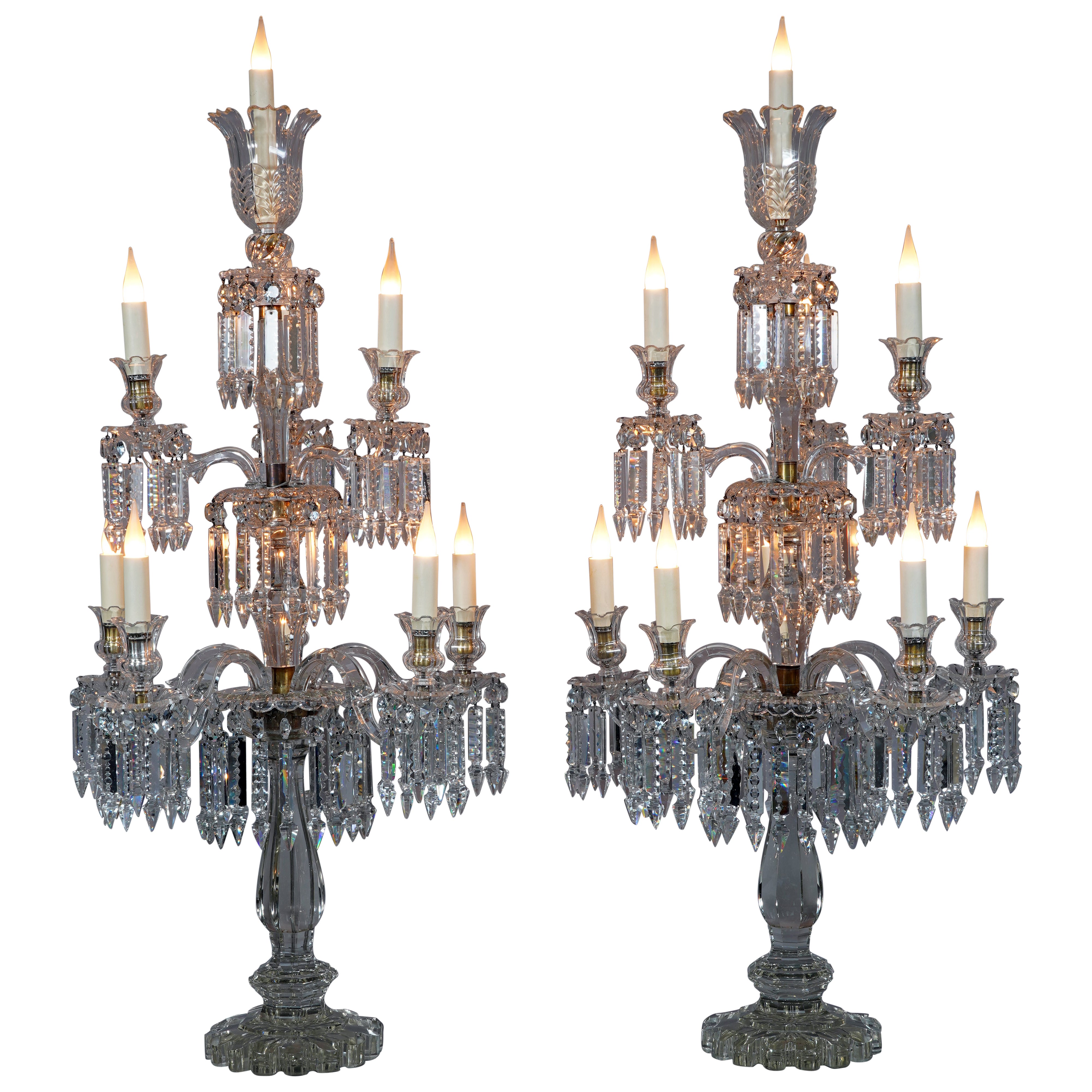 Baccarat, Pair of Crystal Candelabras, France, circa 1890