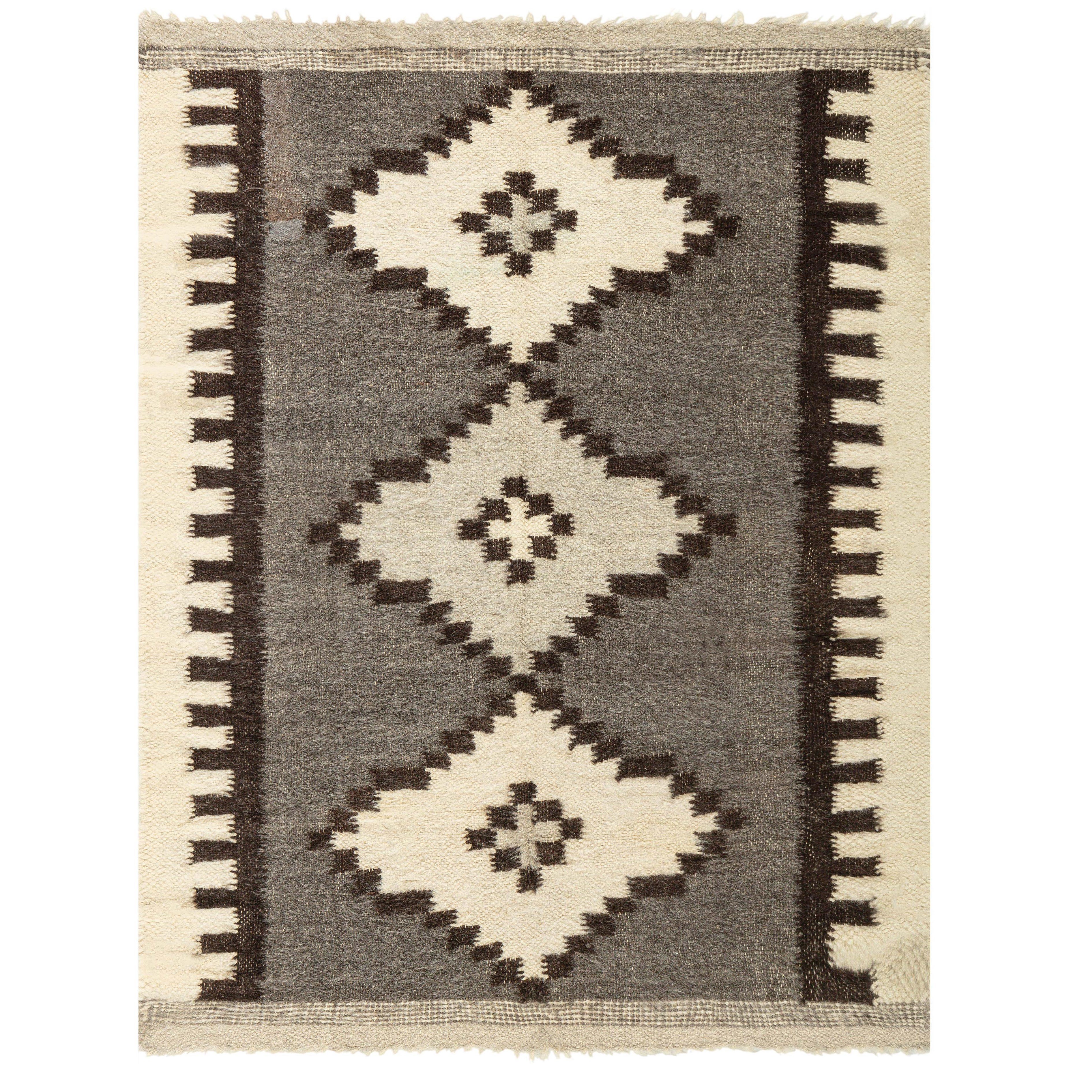 European Folk Stamverband Goat Hair Rug by Doris Leslie Blau