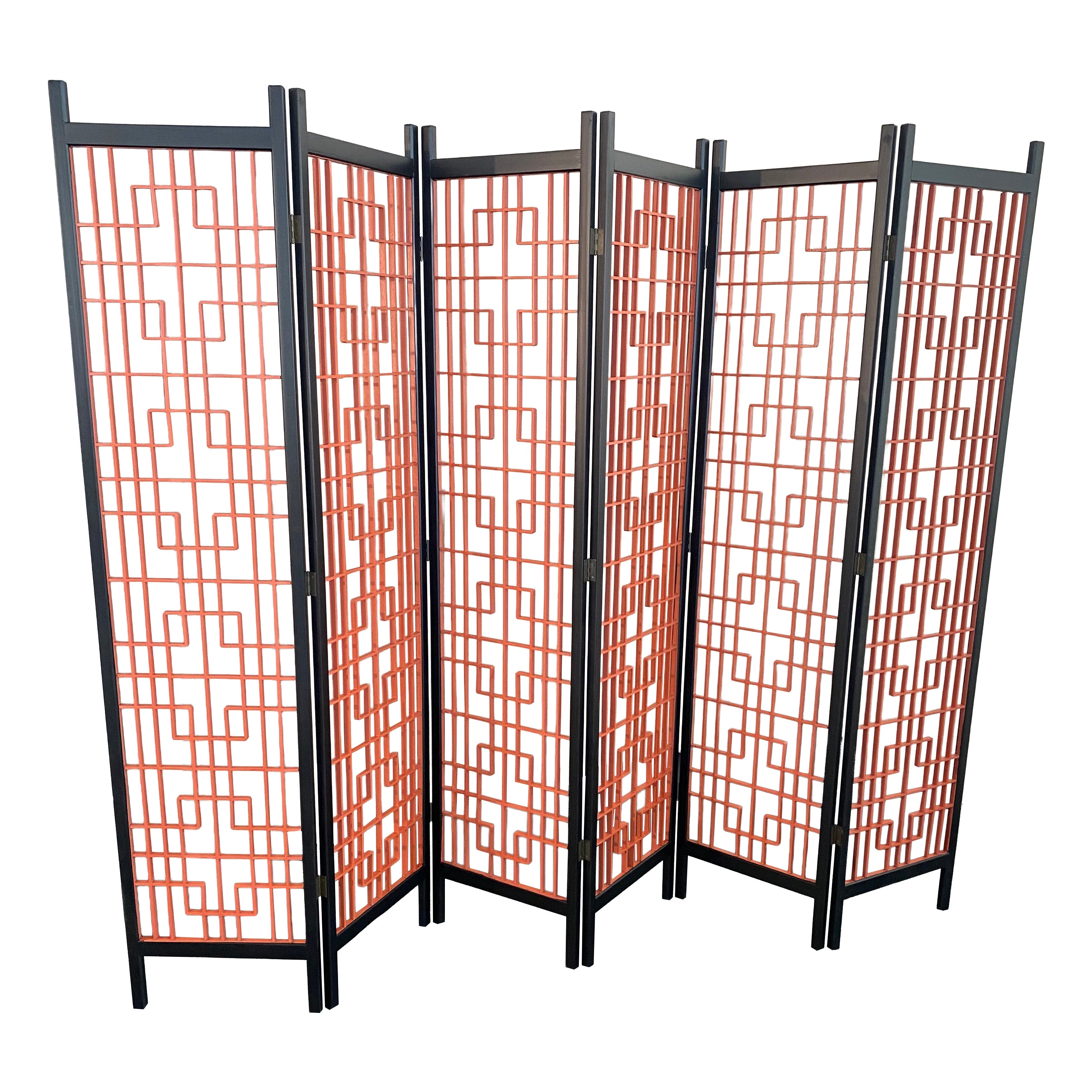 Hollywood Regency 6-Panel Decorative Screen Room Divider (écran décoratif à 6 panneaux)