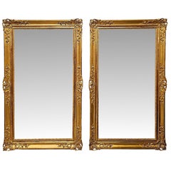 Antique A Very Rare Pair of 19th Century Giltwood Mirrors