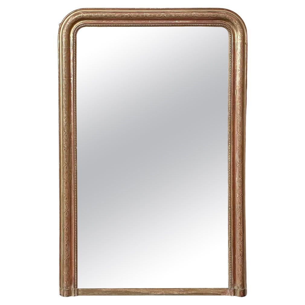 19th Century French Louis Philippe Period Giltwood Mantel Mirror For Sale