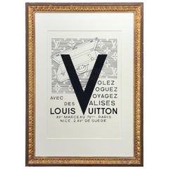 Louis Vuitton Large LV Suitcase Artwork Print in Gilt Frame