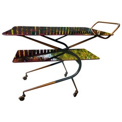 Bar trolley in the style of Ico Parisi or Cesare Lacca