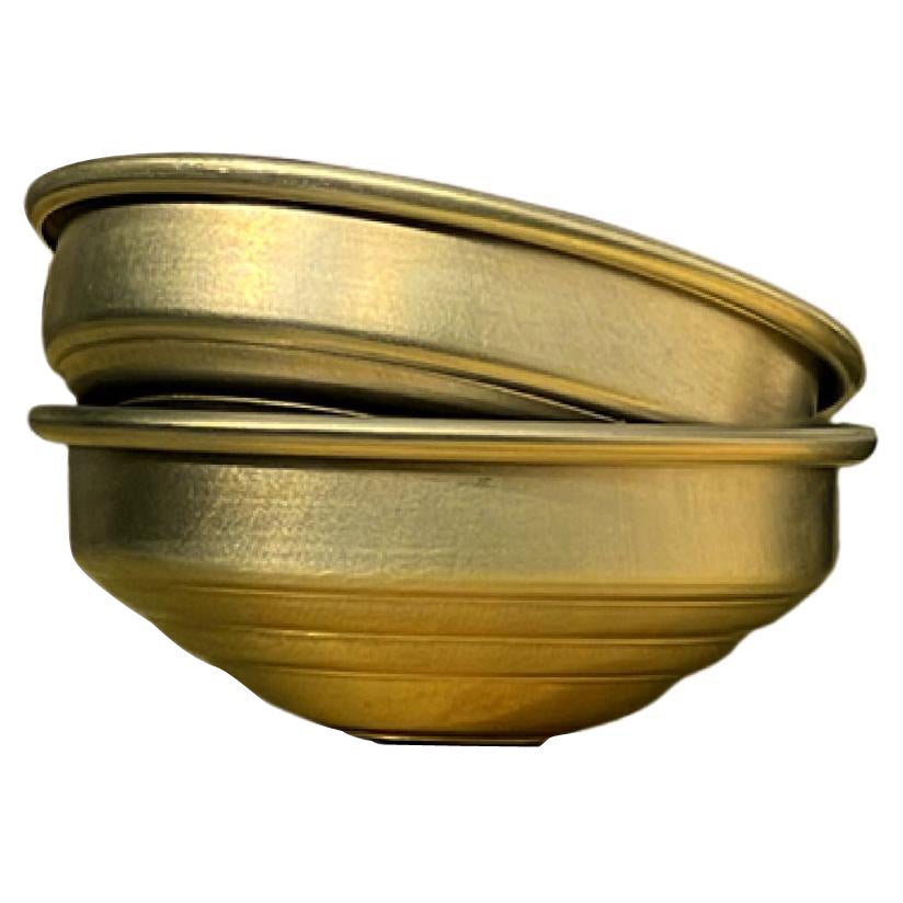 Handcrafted Contemporary Brass Bowls, Set of 24, Made in Italy
