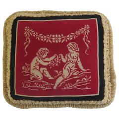Late 19th Century, Classical Cupids Needlepoint Tapestry Pillow or Cushion, 11