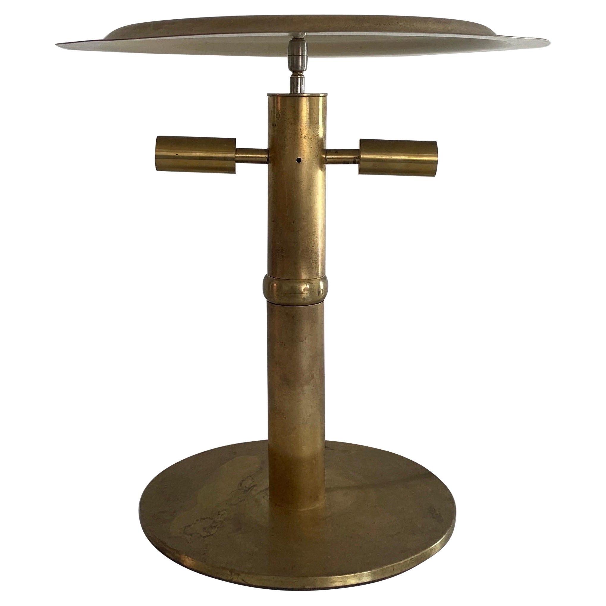 Mid-century Modern Rare Large Bauhaus Style Brass Table Lamp, 1960s, Italy