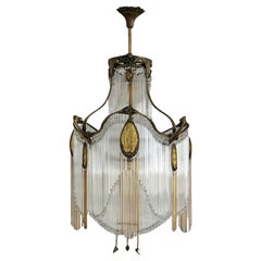 Art Nouveau Old Bronze Hector Guimard Chandelier