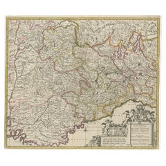 Antique Map of Piedmont, Savoy and Liguria by Justus Danckerts, Amsterdam c.1690