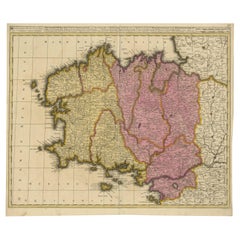 Map of Brittany and Western France by Gerard Valk, circa 1690