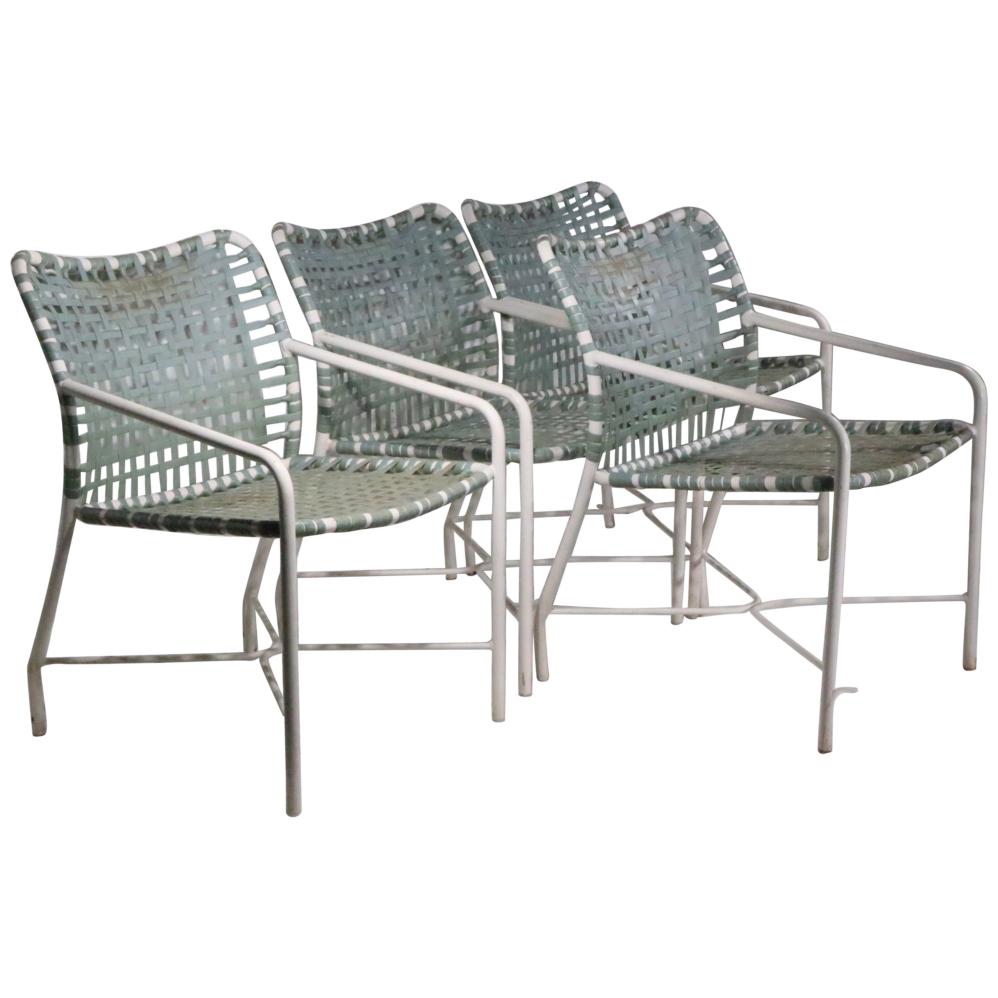 Set of Four Vintage  Brown Jordan Patio, Poolside Garden Chairs