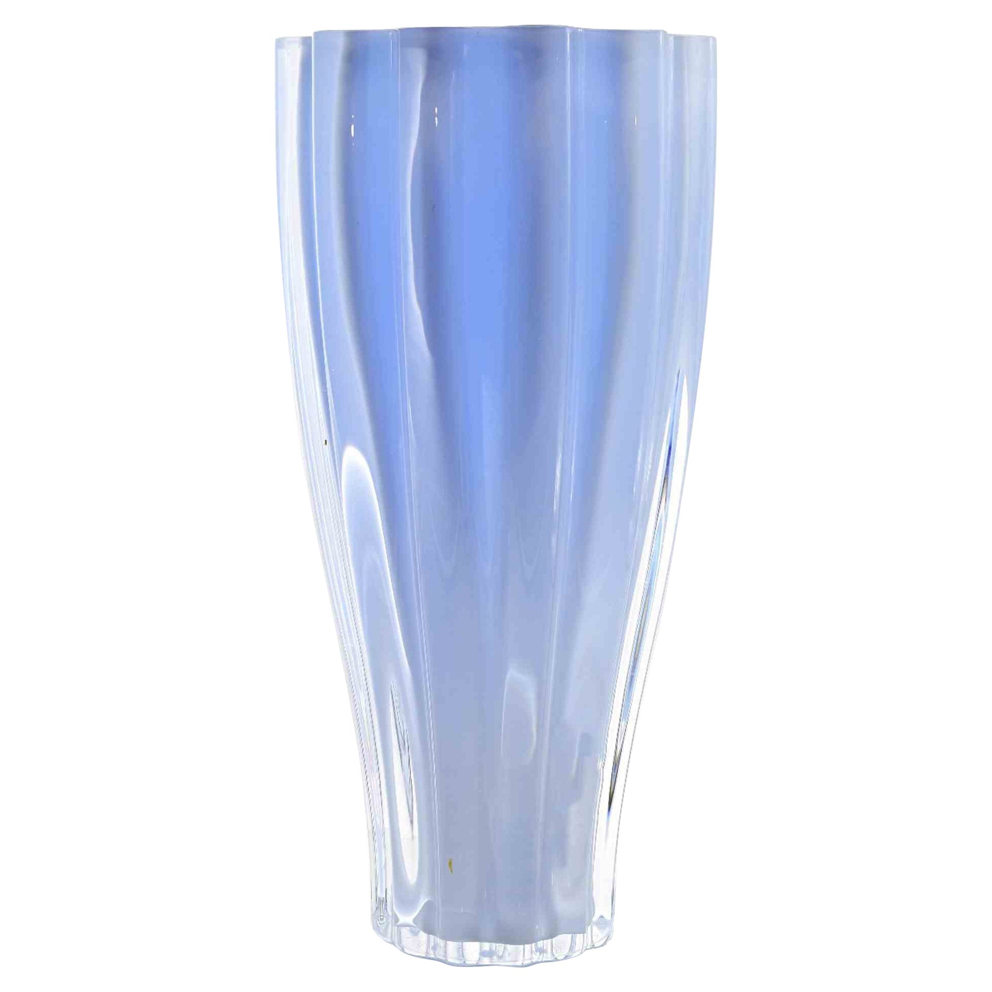 Vintage Light Blue Glass Vase, Northern European, 1970s