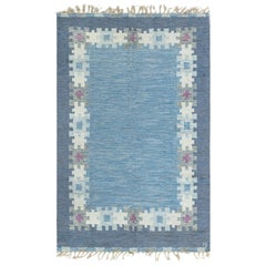Doris Leslie Blau Vintage Swedish Flat Weave Rug by Ingegerd Silow, Signed “I.S.