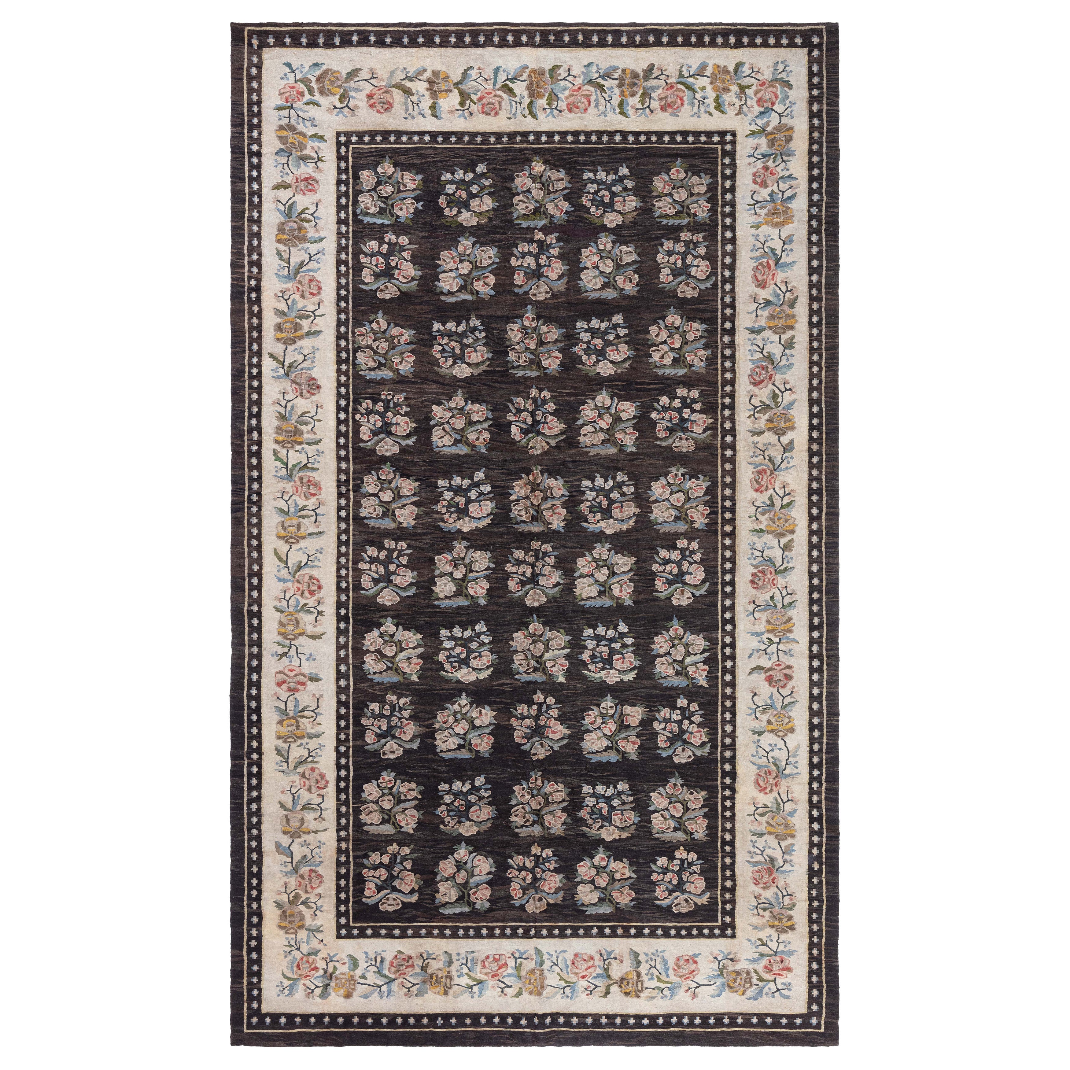 Doris Leslie Blau Antique Bessarabian Kilim Rug, Handwoven Floral Tapestry