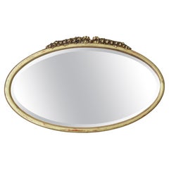 Antique Large Oval Gilt Overmantle Wall Mirror C1900 – Quality