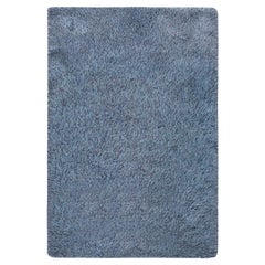 Doris Leslie Blau Vintage Swedish Rya Rug in Blue