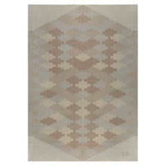 Doris Leslie Blau Vintage Scandinavian Beige Handmade Wool Rug