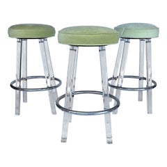 Vintage Lucite Barstools Set of 3
