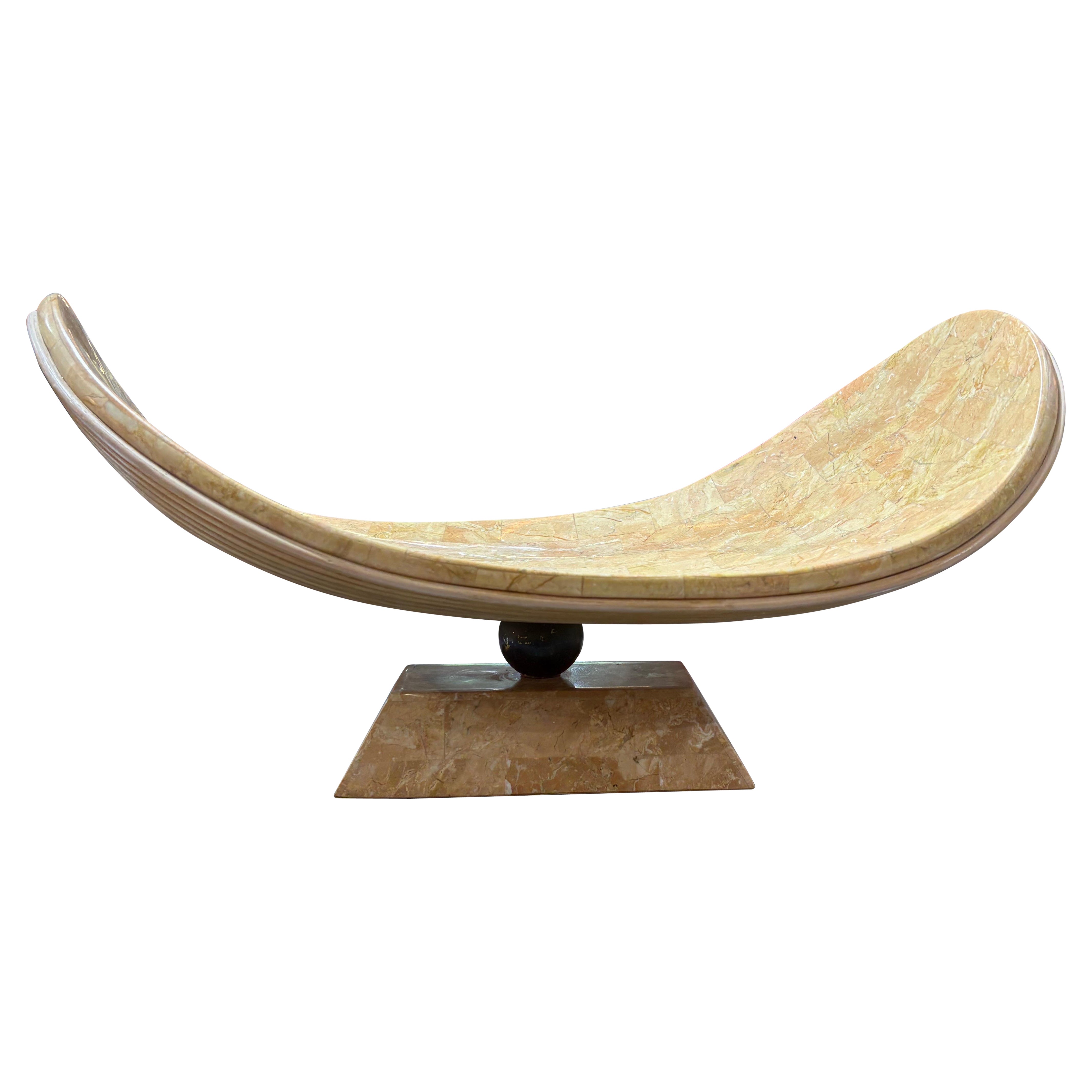 Tessellated stone and pencil reed tray For Sale