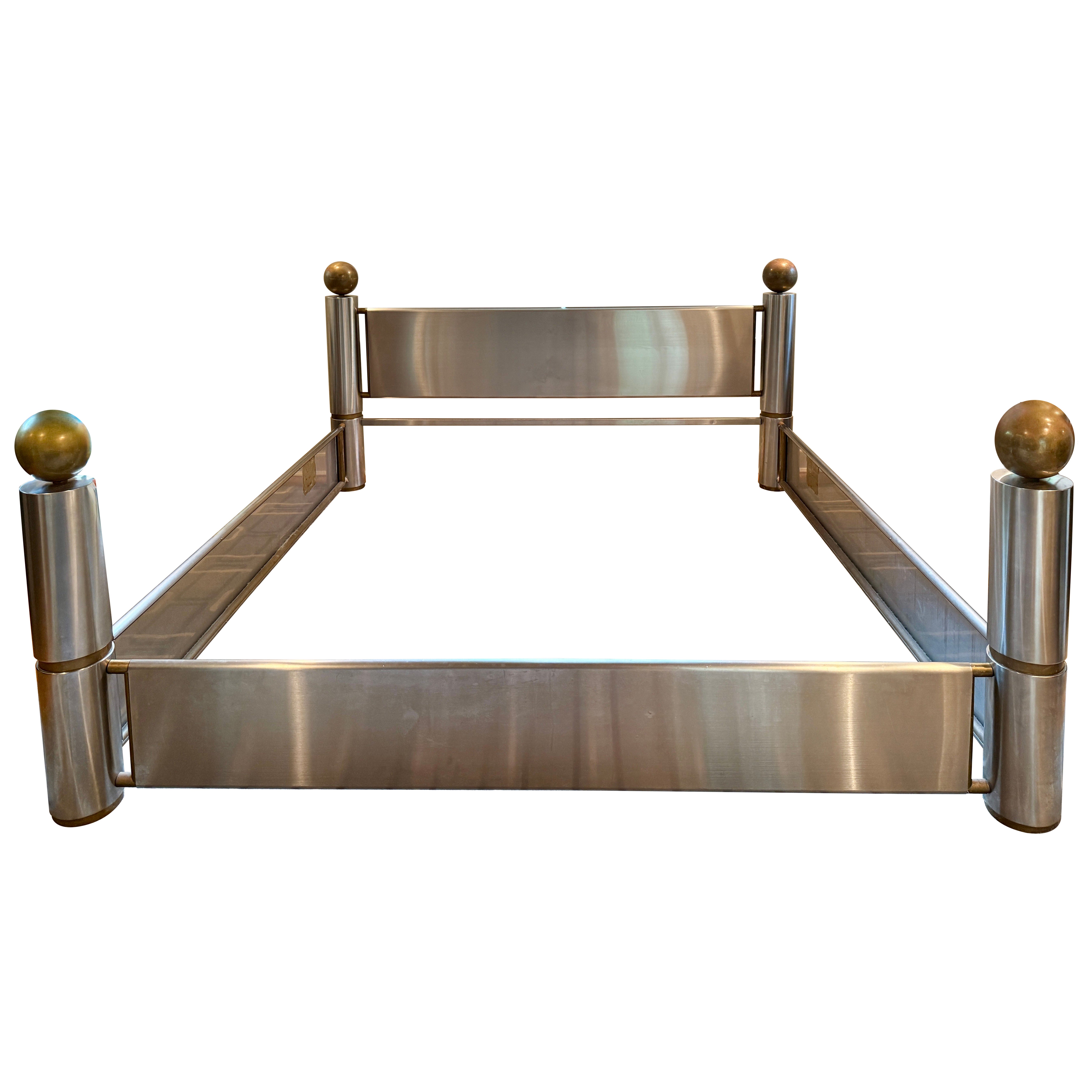 Marcelo Mioni Stainless Steel and Brass KING Bedframe