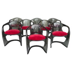 Smokey Lucite Dining Chairs Set of 8