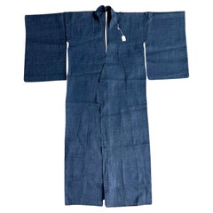 Antique Japanese Woven Asa Double Ikat Summer Usumono Kimono Provenance