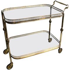 Vintage Brass French Drinks Trolley/Bar Cart