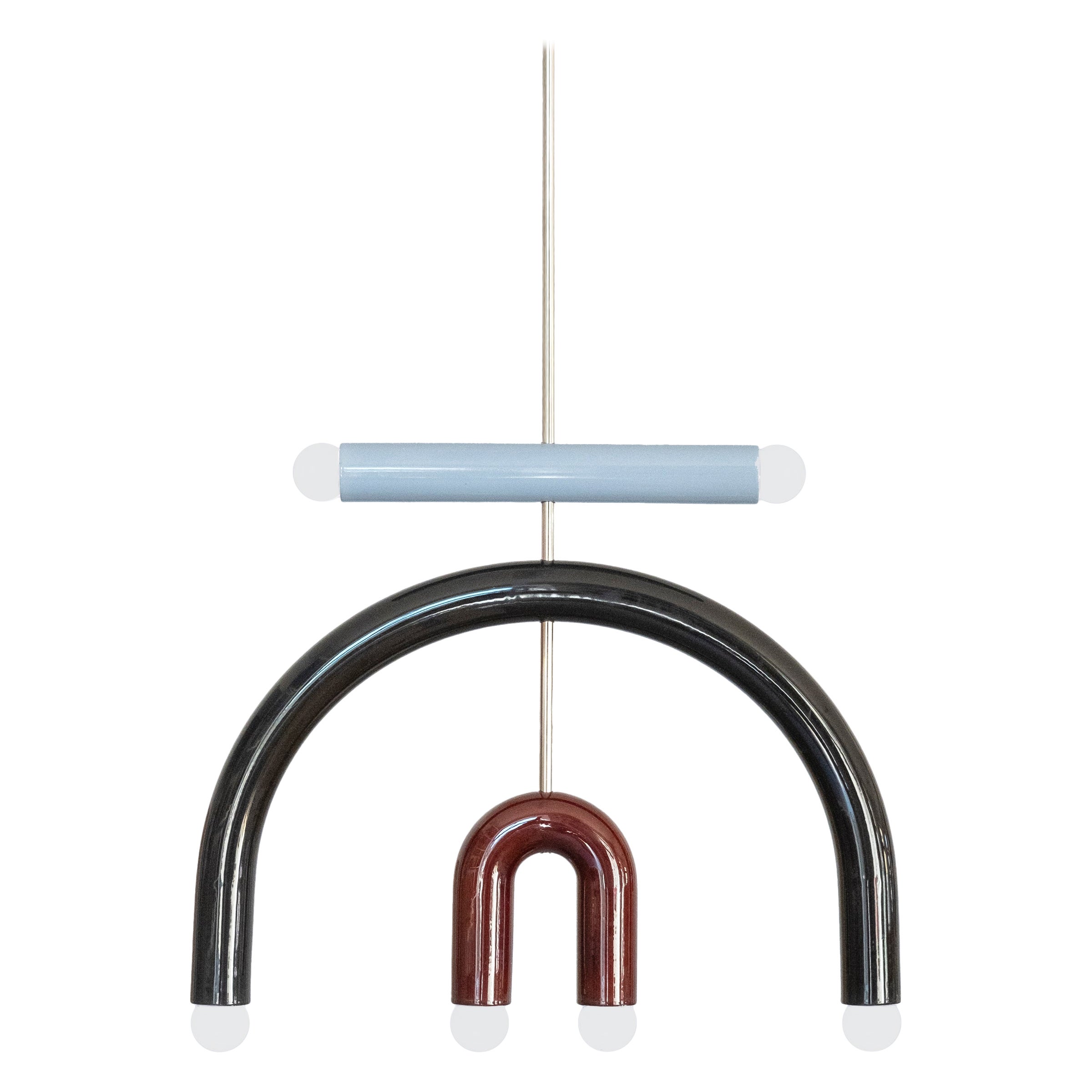 Ceramic Pendant Lamp TRN F3 Blue, Black, Brown, Silver Finish by Pani Jurek For Sale
