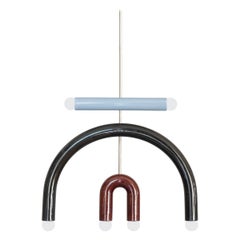 Ceramic Pendant Lamp TRN F3 Blue, Black, Brown, Silver Finish by Pani Jurek