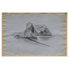 Francesco Paolo Michetti Period Italian Landscape Signed Drawing