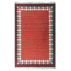 Doris Leslie Blau Midcentury Swedish Flat Woven Rug by Ingegerd Silow