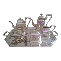 Cesa 1882 Art Deco Sterling Silver Coffee & Tea Set on Tray
