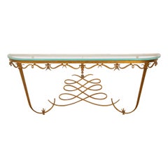 Large Art Deco Gilt Metal Console, France 1940's