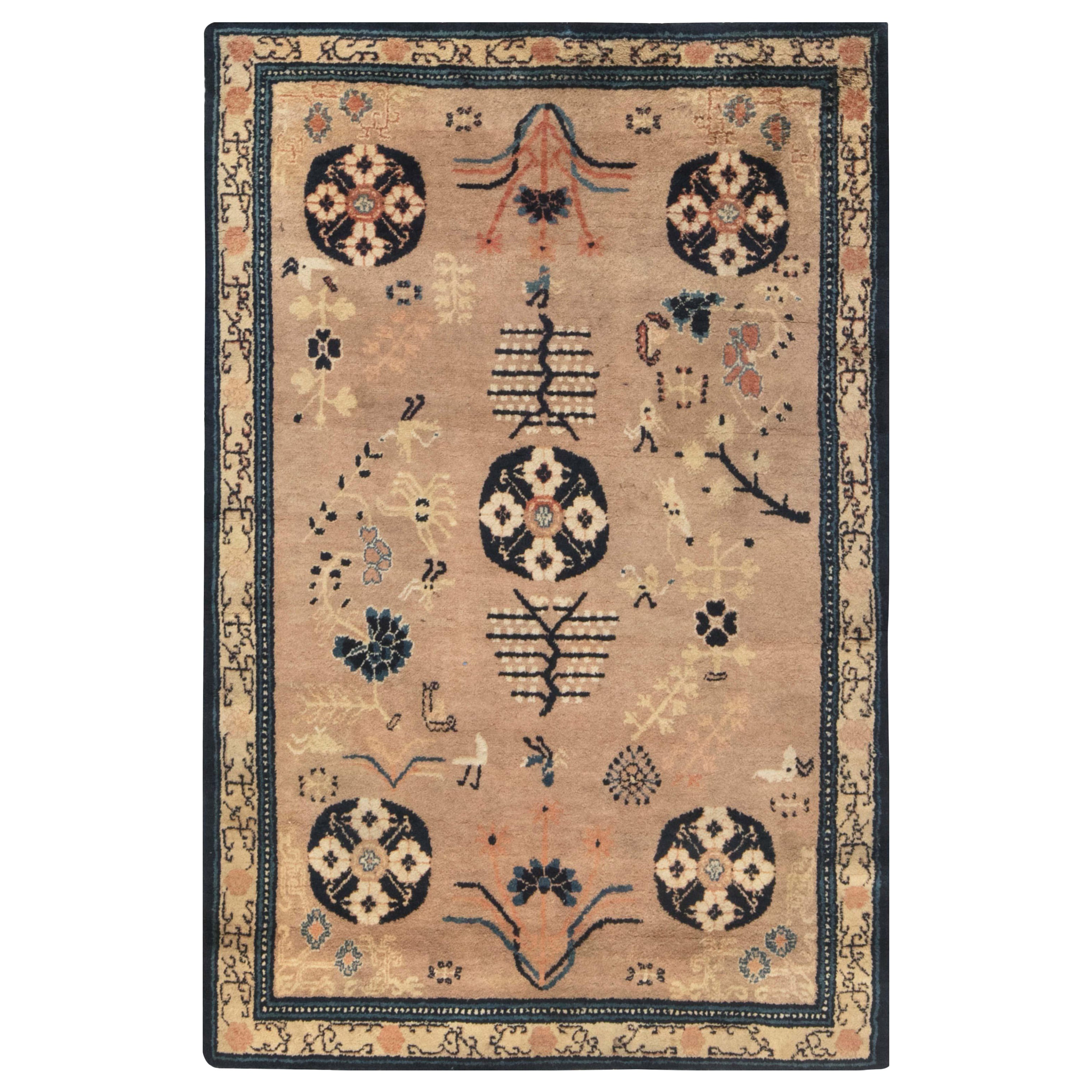 Doris Leslie Blau Midcentury Samarkand Handmade Wool Carpet For Sale